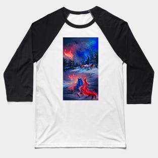 Wolf Battle Baseball T-Shirt